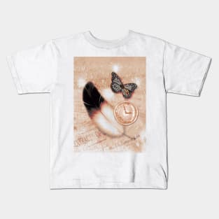 The Concept of Time, Birds and Butterflies Kids T-Shirt